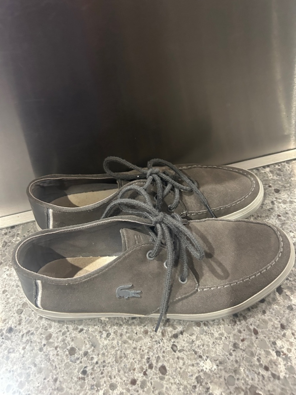Lacoste Men’s Gray Suede Upper Boat Shoes